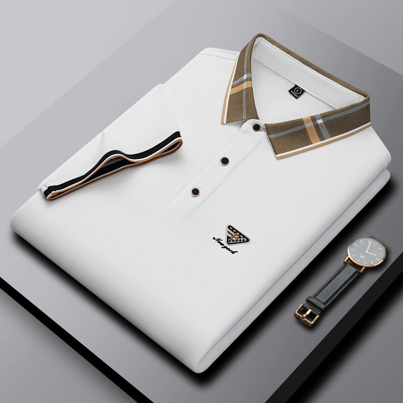 New short-sleeved silk lapel POLO
